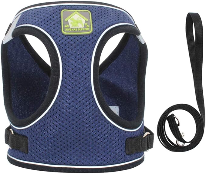 FEimaX Dog & Cat Harness Set, No Pull Soft Mesh Reflective Adjustable Pet - Image 3