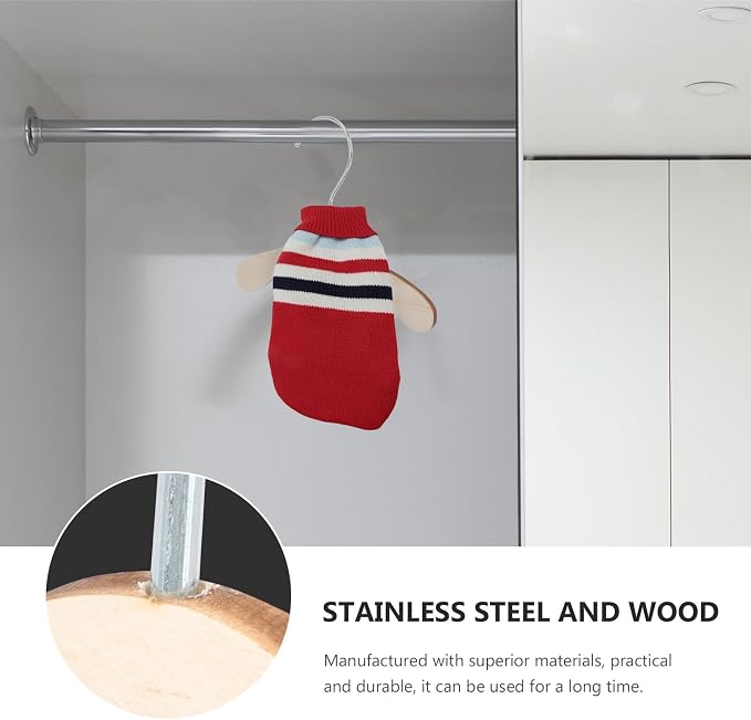 Wooden Dog Hangers 8.66 Inch Small Pet Hangers Wear-Resistant Solid Wood - Image 6