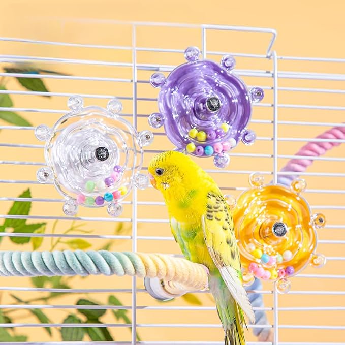 Parakeet Toys, Small Parrot Rotating Interactive Training Toy, Parakeet Cage - Image 2
