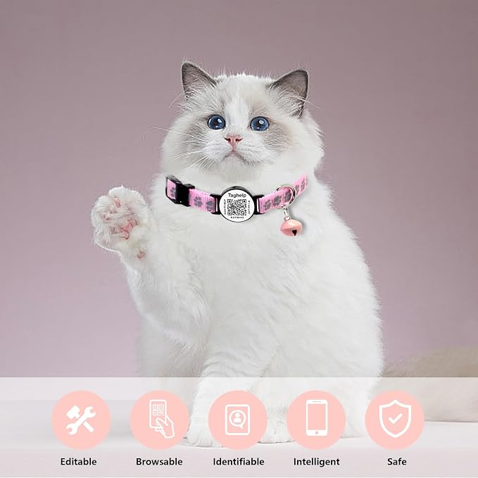 Smart QR Code Cat Collar 2-Pack: Your Cat's Digital Safety Profile, Breakaway - Image 5