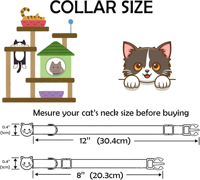 Elegant little tail 2 Pack Cat Collar- Pink&Blue Linnet Cat Collars Breakaway - Image 7