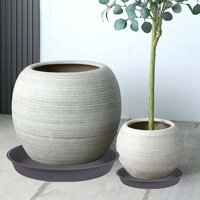 3 Pack of 25 26 inch Plant Saucer, 4.2" Depth, Large Deep Plastic Flower - Image 6