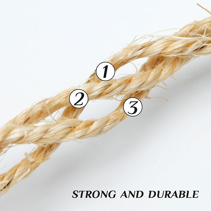 Natural Sisal Rope 1/4 Inch by 32-Feet - Image 3