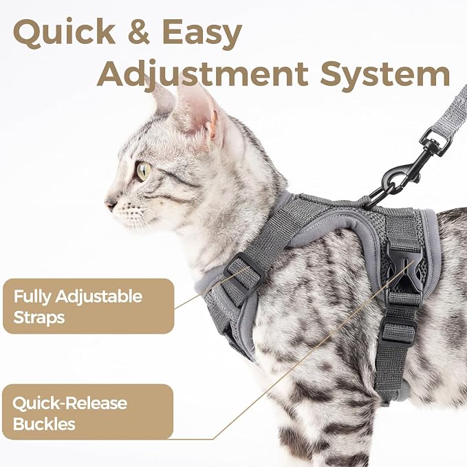 Cat Harness and Leash Set Escape Proof Tactical Medium Kitten Harness Emotional - Image 4