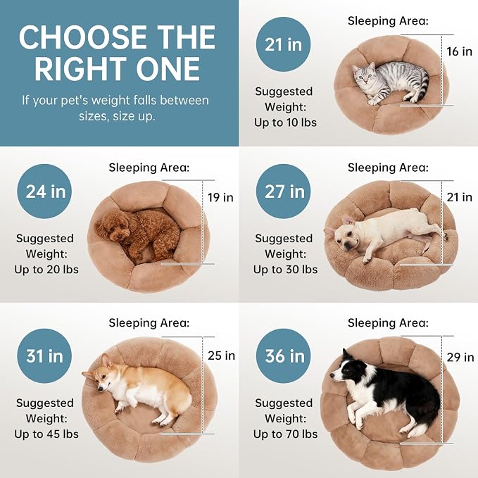 OhGeni 27 inches Calming Donut Dog & Cat Bed - Image 6