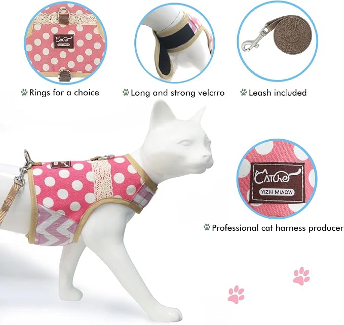 Cat Harness and Leash for Walking Escape Proof, Adjustable Cat Walking Jackets - Image 5