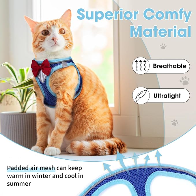 Cat Vest Harness and Leash Set for Walking, Escape Proof, Adjustable Kitten - Image 4