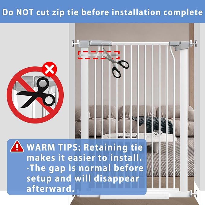 60.2"-65.7" Baby Gates Extra Wide, 40.5" Tall Dog Gate Indoor, Walk Through Pet - Image 7