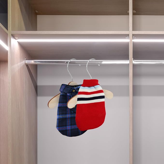 Wooden Pet Hangers for Small Dogs and Cats, 6.3 Inch Solid Wood Daily Clothes - Image 5