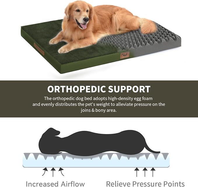 Comfort Dog Bed for Small Dogs & Cats, Waterproof Dog Crate Mat Orthopedic Egg - Image 3