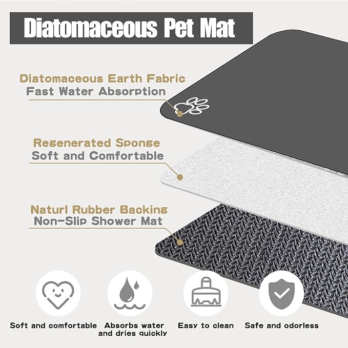 Large Pet Feeding Mat, Bohemia Absorbent Quick Dry Dog Mat - Image 7
