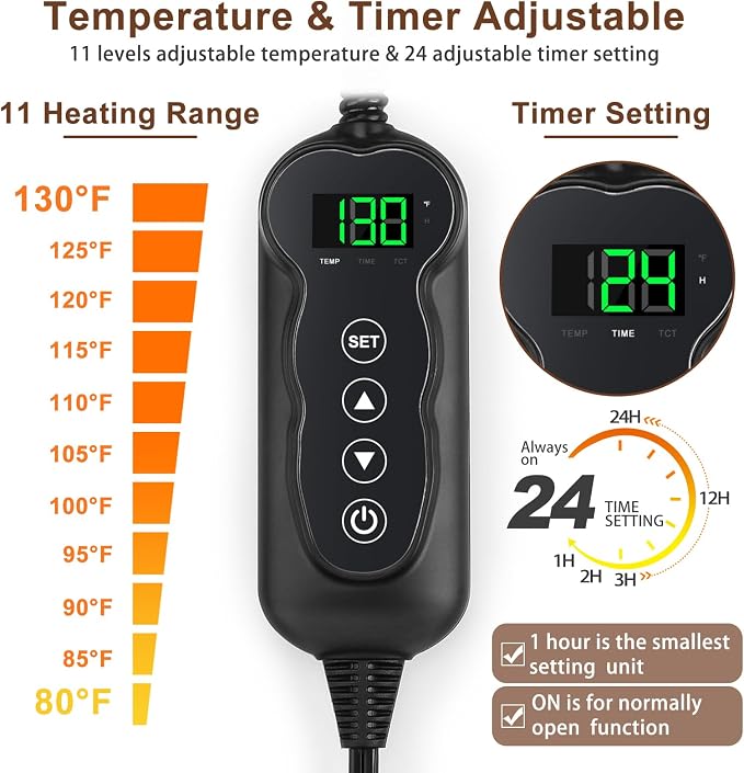 MIXJOY Heated Cat Bed, 11 Adjustable Temperature Cat Heating Pad Indoor - Image 3