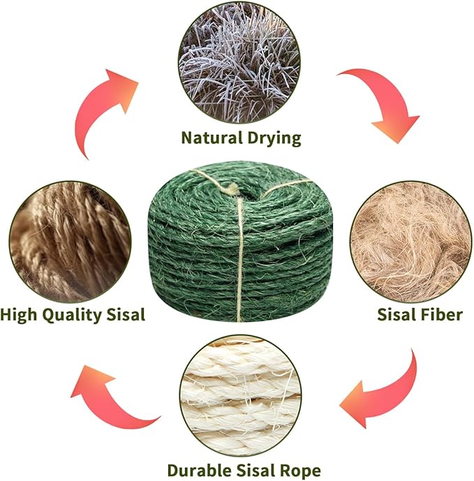 Green Sisal Rope 1/4 Inch by 98-Feet - Image 4