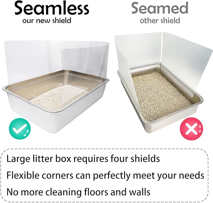 4PCS Cat Litter Box Pee Shields, Transparent Easy Clean Splash Guard - Image 5