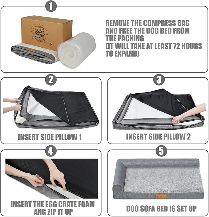Patas Lague Orthopedic XL Dog Bed Large Sized Dog 48''X30'', Waterproof L - Image 6