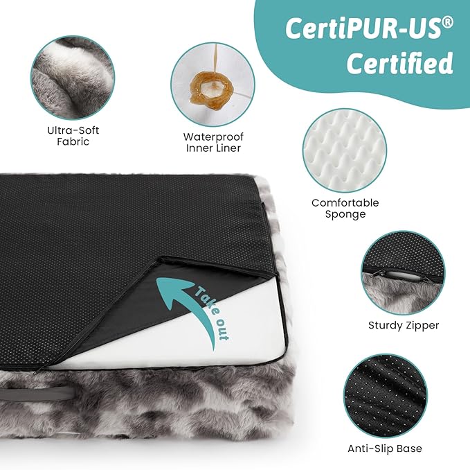 Orthopedic Dog Bed for Medium Small Size Dog, Soft and Warm Faux Fur Sofa for - Image 5