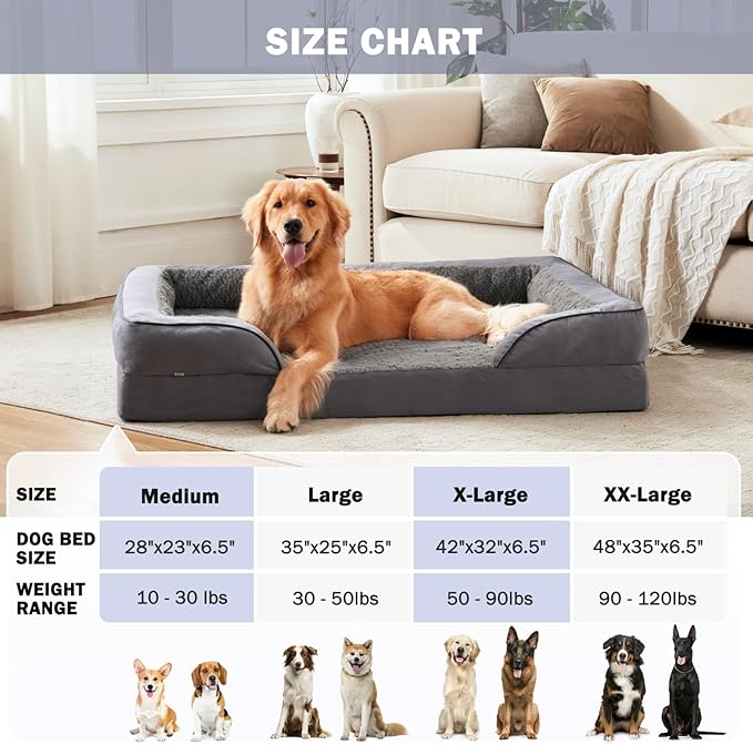INVENHO Orthopedic Extra Large Dog Bed, XXL Waterproof Dog Sofa, Egg-Crate Foam - Image 7