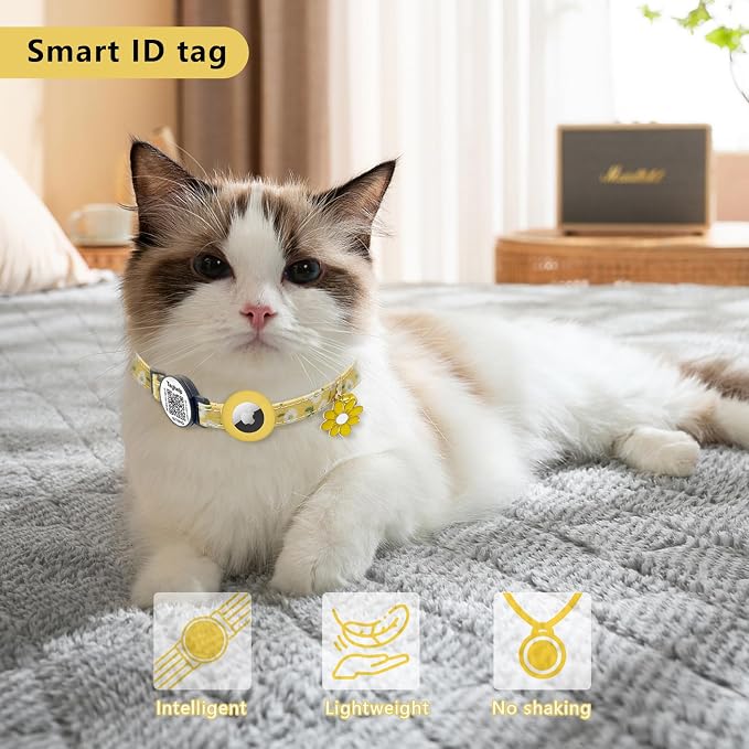QR Code + Airtag Cat Collar, 2-in-1 Breakaway Safety Collar - Image 3