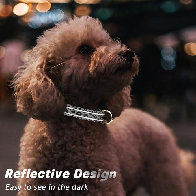 Reflective Dog Collar for Small Dogs Cats, Cute Leopard Style Adjustable - Image 3