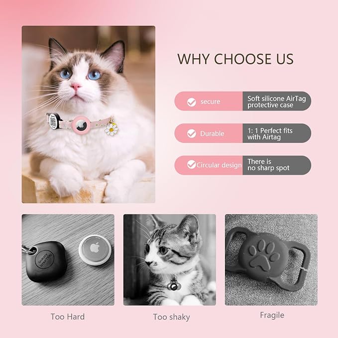 Smart QR Code Cat Collar with Online ID Profile & Integrated Airtag Holder - Image 6