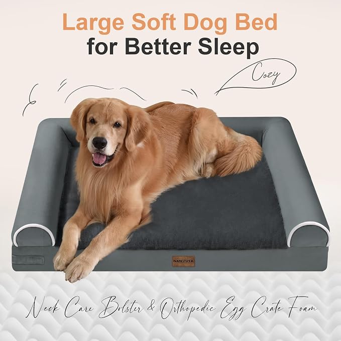 Large Dog Bed Orthopedic Washable: Beds Bolster XL Bed Large Big Dogs Egg Crate - Image 2