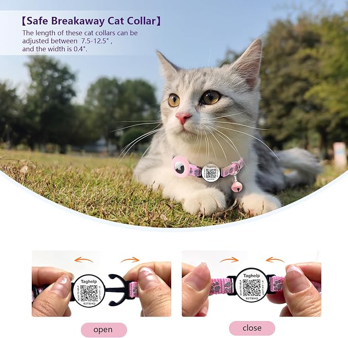 QR Code AirTag Cat Collar Breakaway Reflective - Image 2