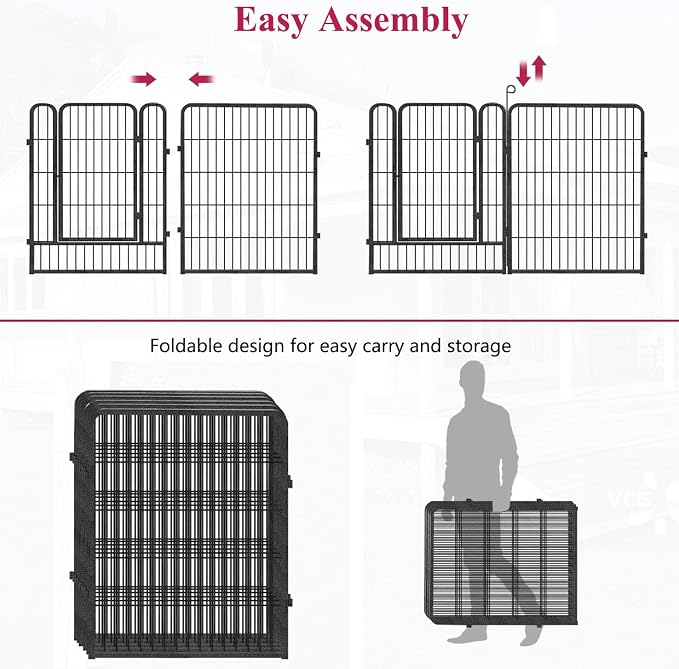 Dog Playpen Dog Fence Outdoor for Yard, 32inch 48 Panels Dog Pens Outside - Image 6