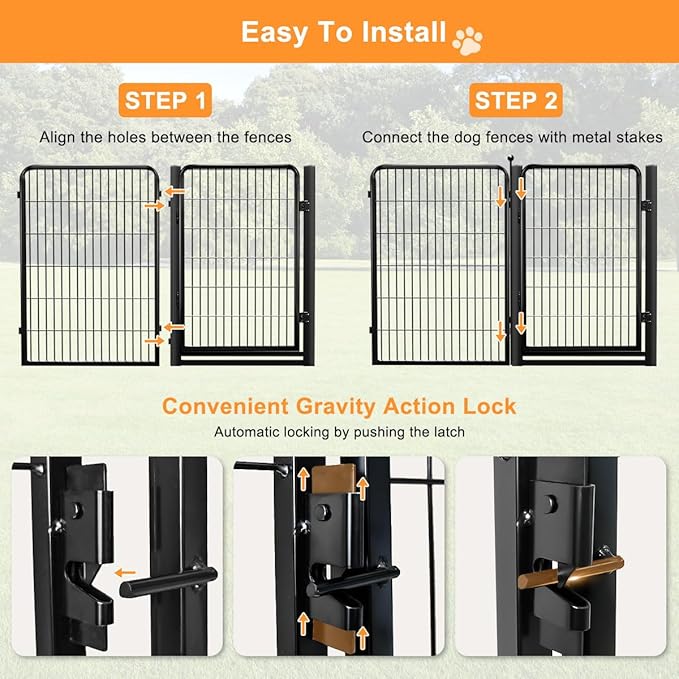 Dog Fence Outdoor Pens Outside, Portable Dog Play Pen 40" H 8 Panels Pet - Image 7