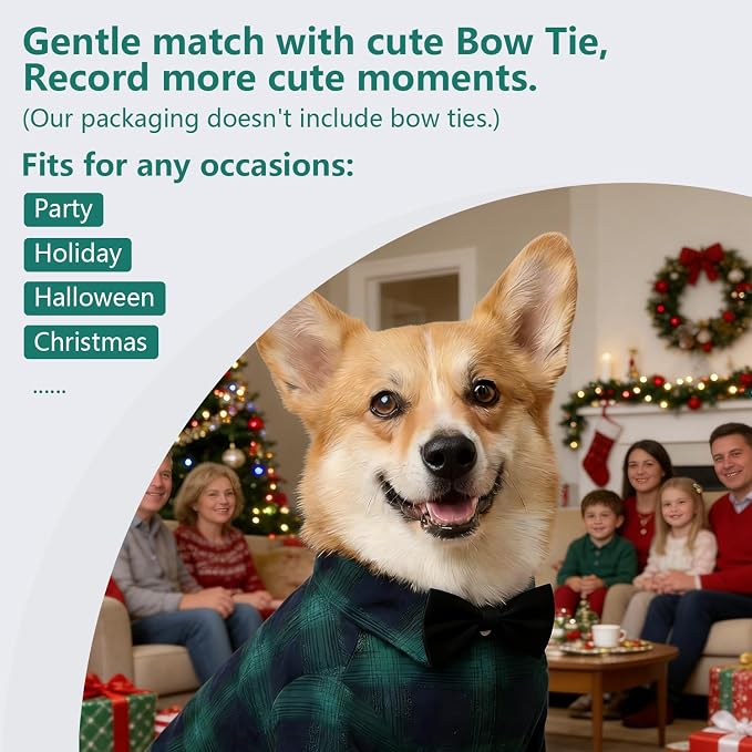 Dog Shirt, Koneseve Pet Plaid Polo Clothes Shirt T-Shirt, Sweater Bottoming - Image 6