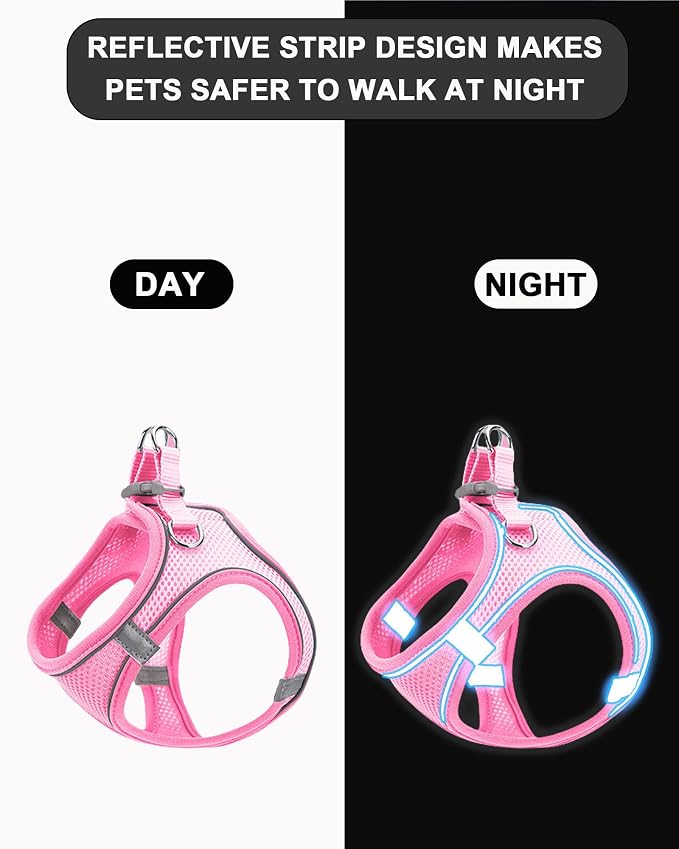XXXS Black Soft Mesh Dog Harness and Leash Set, No Escape Puppy Harnesses - Image 3