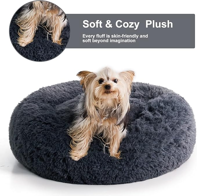 WNPETHOME Calming Dog Beds for Large Dogs, Anti-Anxiety Donut Large Pet Bed - Image 2
