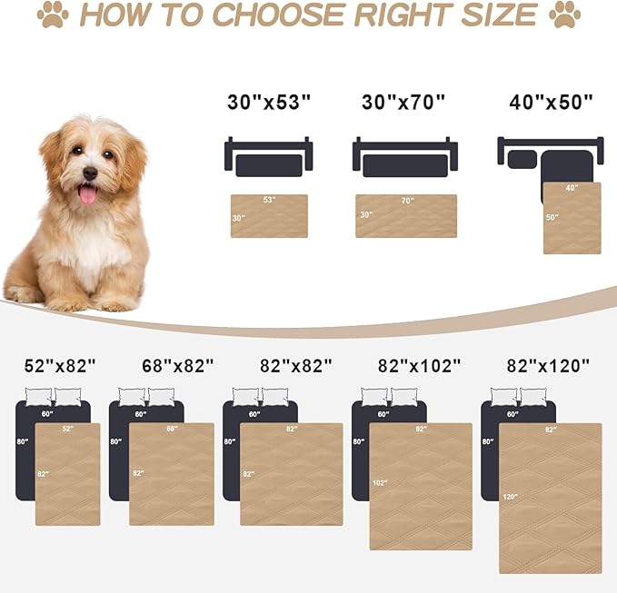 Smiry Waterproof Dog Bed Cover Blanket 82x82, Soft Reversible Pet Blanket - Image 6