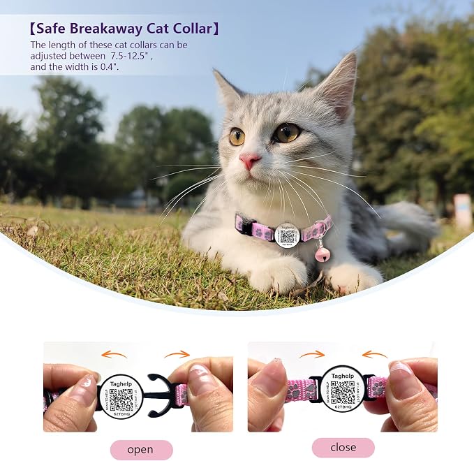 Smart QR Code Cat Collar 2-Pack: Your Cat's Digital Safety Profile, Breakaway - Image 2