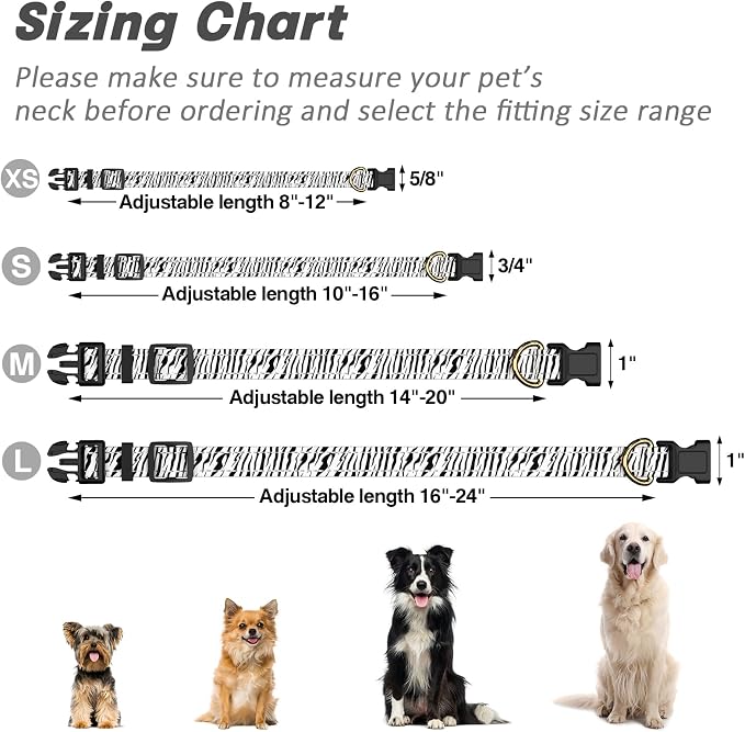 Reflective Dog Collar for Large Dogs, Cute Boho Adjustable Heavy-Duty Nylon - Image 7