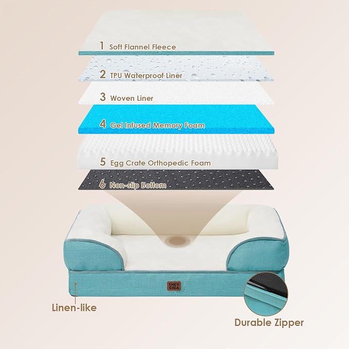 EHEYCIGA Orthopedic XL Dog Beds, Waterproof Memory Foam Dog Bed - Image 7
