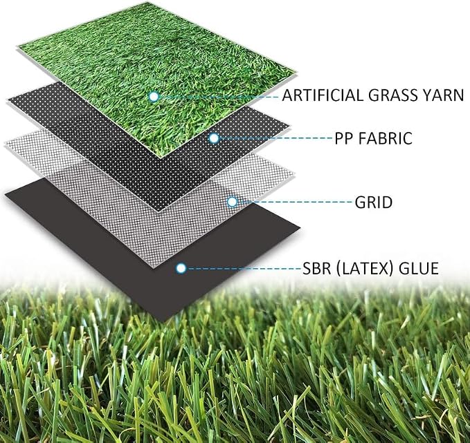 ALTRUISTIC Artificial Grass 7FTX9FT, Realistic Fake Grass Deluxe Turf Synthetic - Image 3