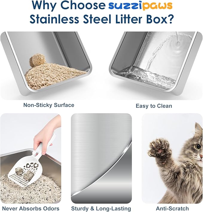 Enclosed Stainless Steel Cat Litter Box - Image 5