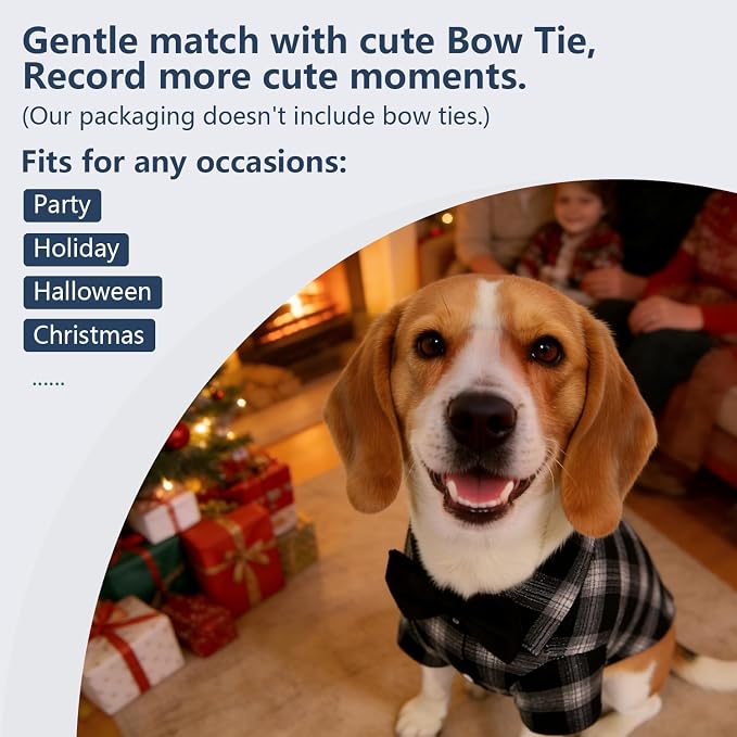 Koneseve Dog Shirt, Pet Plaid Clothes Shirt T-Shirt, Sweater Bottoming Shirt - Image 5