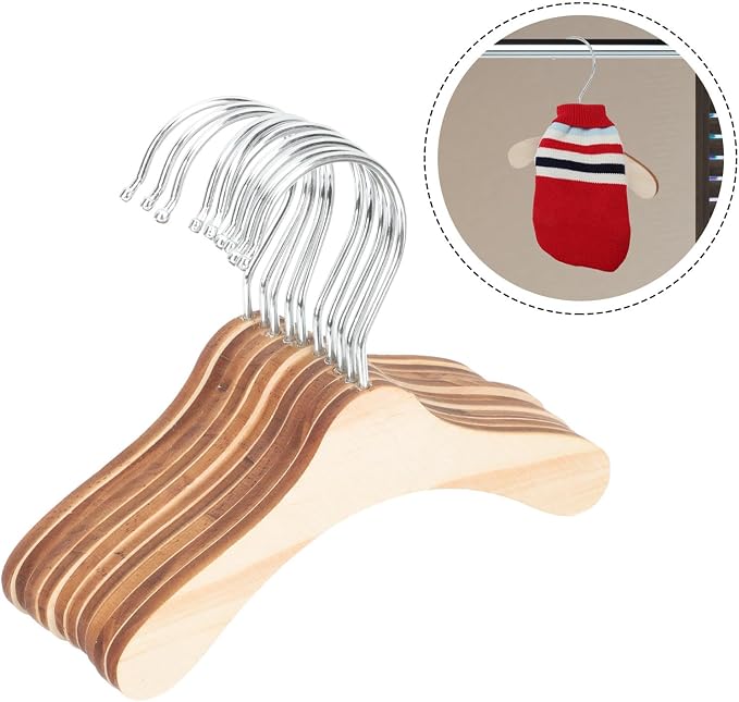 Wooden Dog Hangers 8.66 Inch Small Pet Hangers Wear-Resistant Solid Wood - Image 7