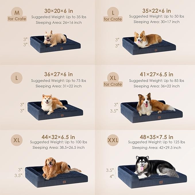 EHEYCIGA Orthopedic Dog Bed Medium Size Dogs, Memory Foam Dog Bed - Image 2