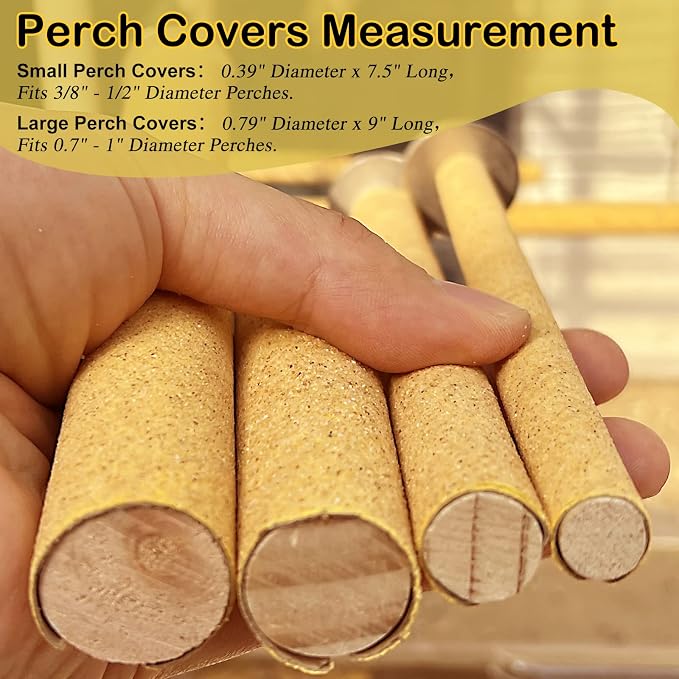 S&X 18-Pack Large Perch Covers for Parakeets, Parrotlets, Sand Perch Covers - Image 5