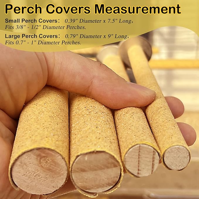 S&X Small Bird Perch Covers, Sand Perch Covers Sandpaper - Image 5