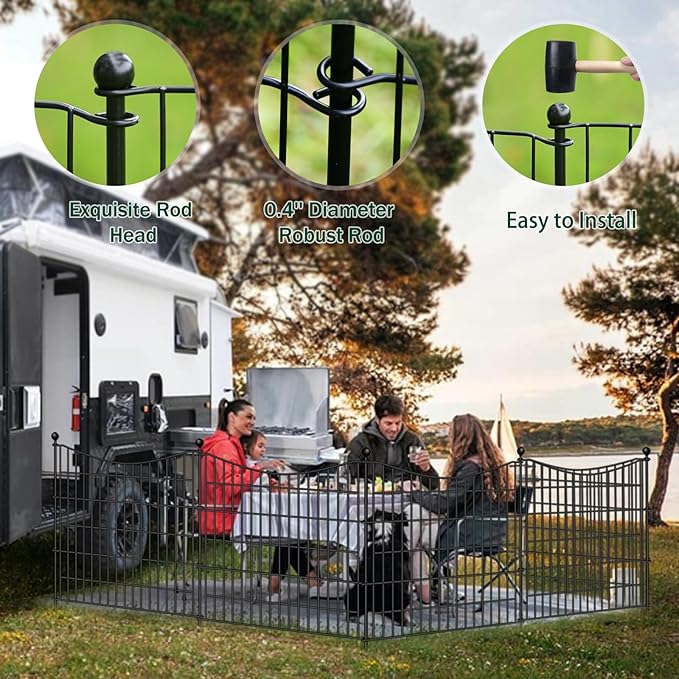 5 Panels No Dig Dog Fence Outdoor - Image 5