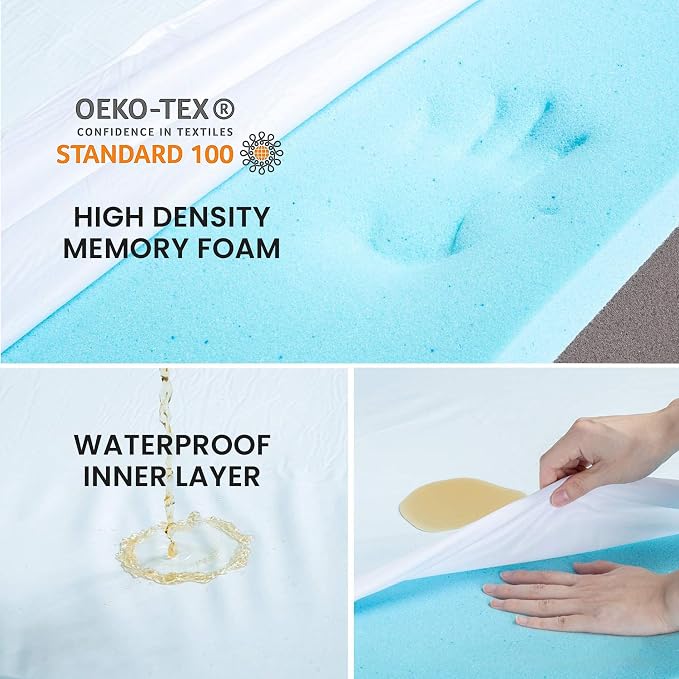 Orthopedic Memory Foam Bed for Large Dogs, Waterproof Cooling Pet Mats for Crate - Image 4