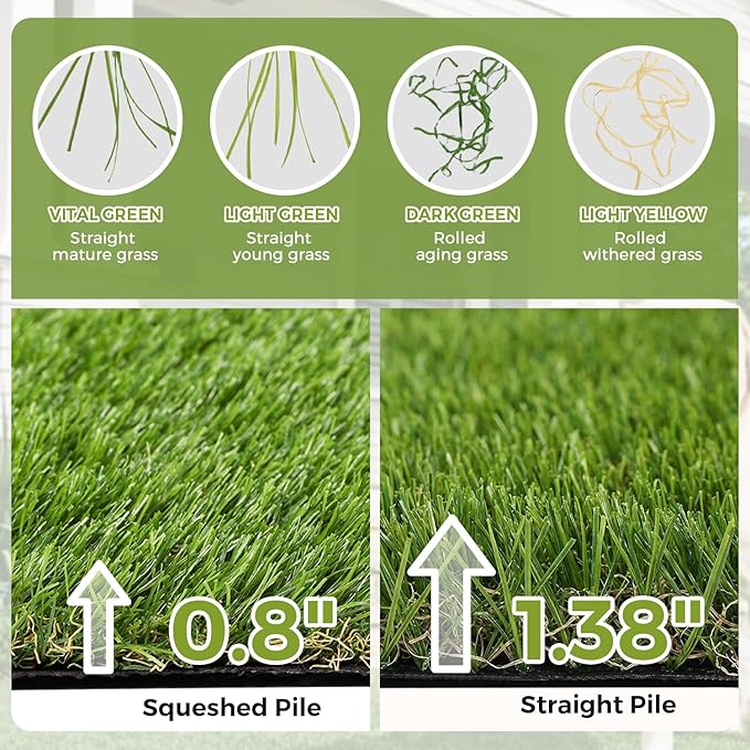 Artificial Grass Rug Indoor Outdoor, 7 x 15FT Faux Grass Turf - Image 6
