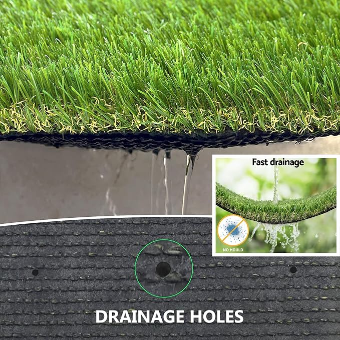 Artificial Grass Rug Outdoor Indoor 12FTX38FT Fake Grass Carpet Green Synthetic - Image 5
