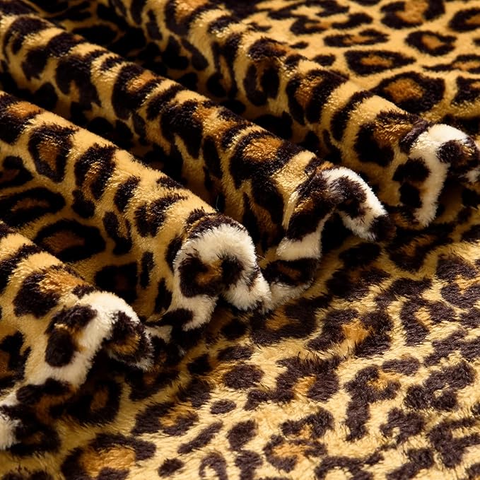 Bnuitland Leopard Print Fleece Flannel Throw Blanket - Image 8