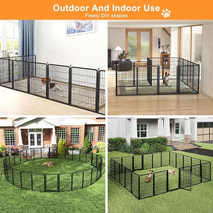 Dog Fence Outdoor Pens Outside, Portable Dog Play Pen 40" H 20 Panels Pet - Image 4