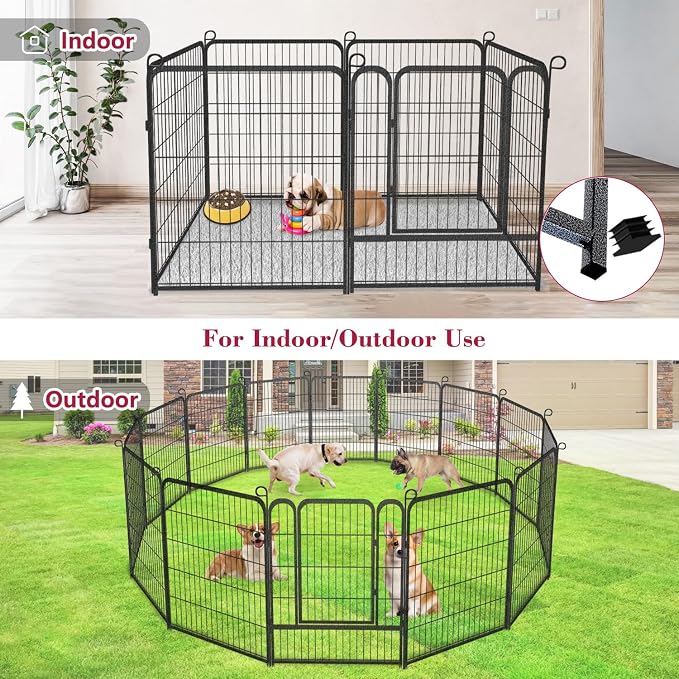 Dog Playpen Dog Fence Outdoor for Yard, 32inch 34 Panels Dog Pens Outside - Image 5