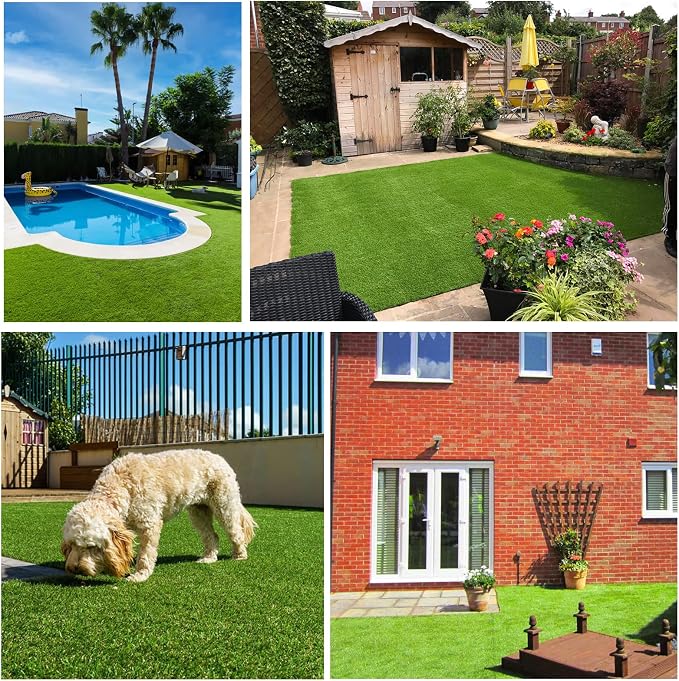 Artificial Grass Rug Outdoor Indoor 1FTX45FT Fake Grass Carpet Green Synthetic - Image 8